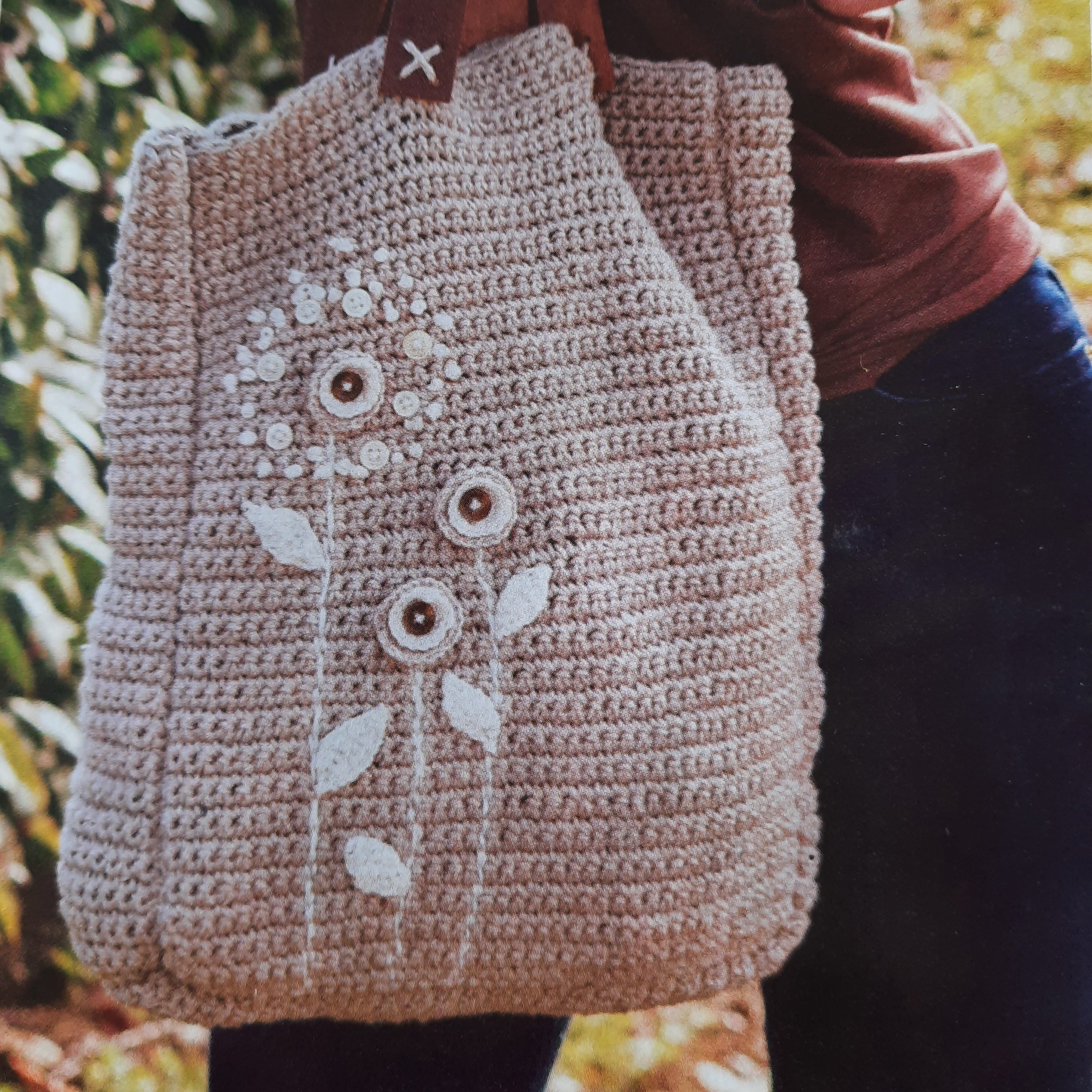 Granny square crochet tote bag - AuthIndia