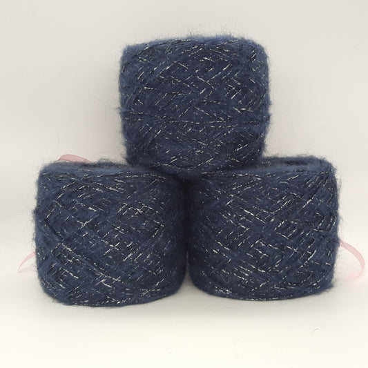Bello Mohair and Lurex Blue and Silver 100gr