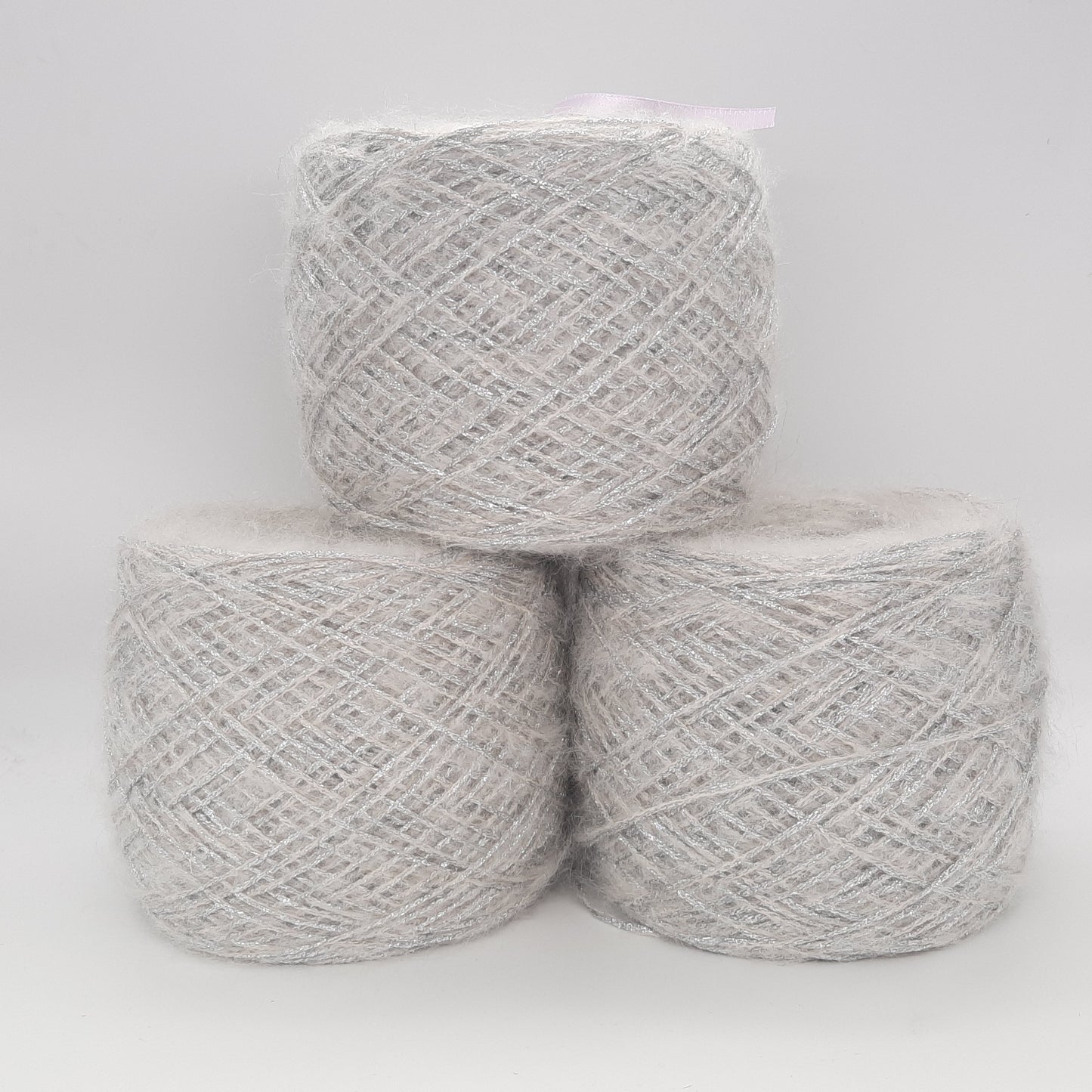 Brillo Mohair and Lurex / White and Silver 100gr